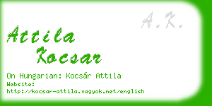 attila kocsar business card